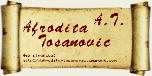 Afrodita Tošanović vizit kartica